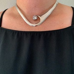 STERLING SILVER GEOMETRIC DESIGNED CHOKER